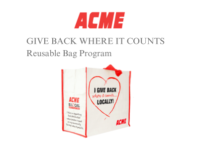 ACME GIVE BACK WHERE IT COUNTS Reusable Bag